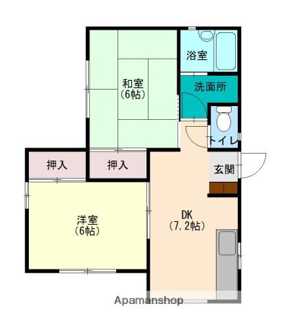 木村ハイツ(2DK/1階)の間取り写真