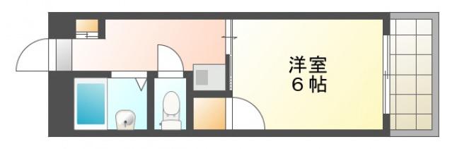 ピープルタウン八幡(1K/5階)の間取り写真