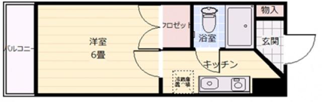 ヴィラブランシュ庚午中(1K/4階)の間取り写真