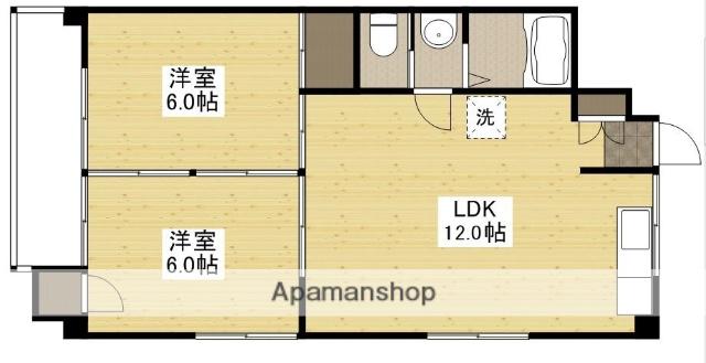 下井田マンション(2LDK/3階)の間取り写真