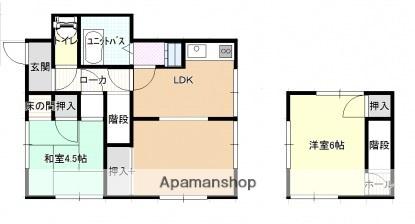 広島電鉄宮島線 井口駅(広島) 徒歩12分 2階建 築50年(2LDK)の間取り写真