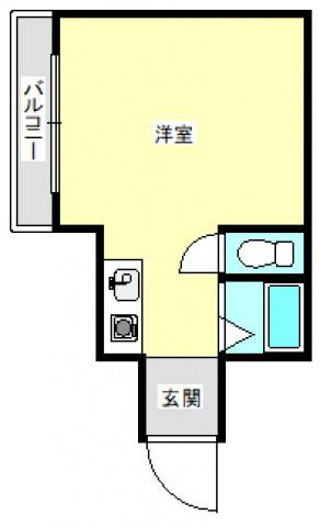 第3西林ビル(ワンルーム/6階)の間取り写真