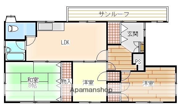 戸井ビル(3LDK/2階)の間取り写真