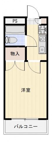 西原マンション(1K/3階)の間取り写真