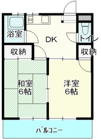 宮本ビル(2DK/3階)の間取り写真