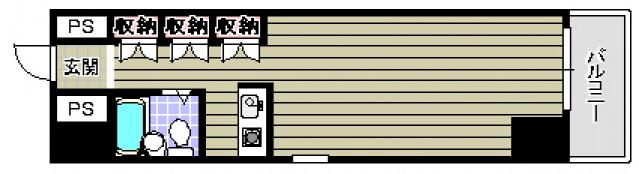 プラスパー東雲(ワンルーム/4階)の間取り写真