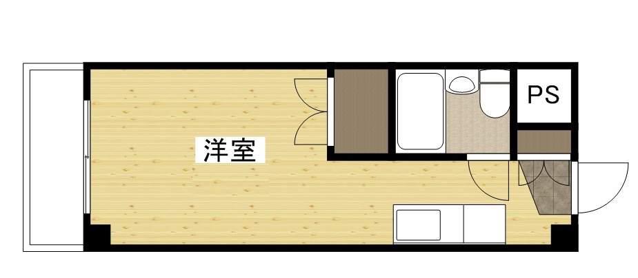 サウスヒルズ(1K/2階)の間取り写真
