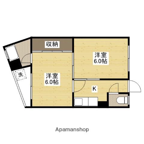 明徳ビル(2K/4階)の間取り写真