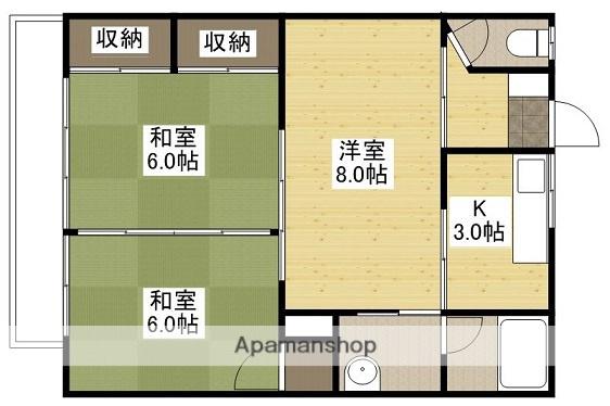 橋本アパートB棟(3K/2階)の間取り写真