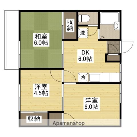 福井アパート B(3DK/1階)の間取り写真