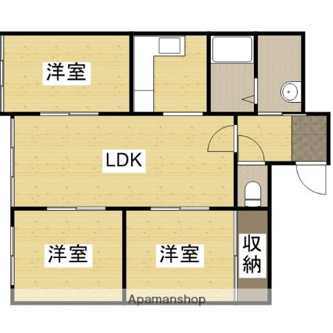 西川ビル(3LDK/4階)の間取り写真