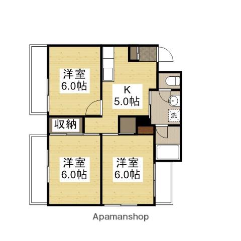 シブシタビル(3K/7階)の間取り写真