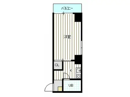 横田ビル(1K/3階)の間取り写真