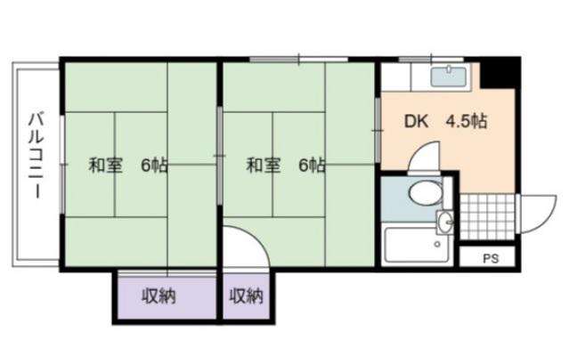 第5片山ビル(2K/10階)の間取り写真