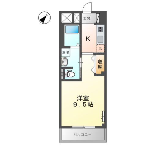 サンライズビューあんしん(1K/3階)の間取り写真