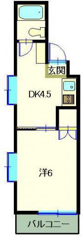 平成ハイツ第Ⅱ(1DK/3階)の間取り写真