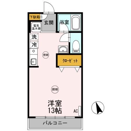 脇コーポ徳丸(ワンルーム/2階)の間取り写真