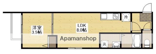 月光古江西町(1LDK/3階)の間取り写真