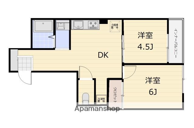 十日市ビル 2(2DK/3階)の間取り写真