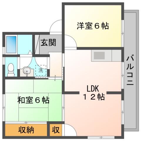 メゾンいちば A棟(2LDK/1階)の間取り写真