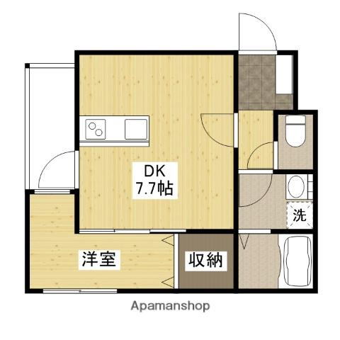 ESPERANZA江波(1DK/3階)の間取り写真