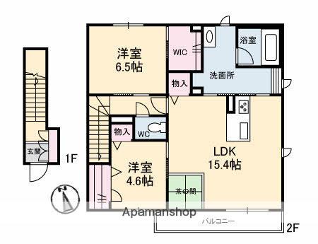 ルミエル(2LDK/2階)の間取り写真