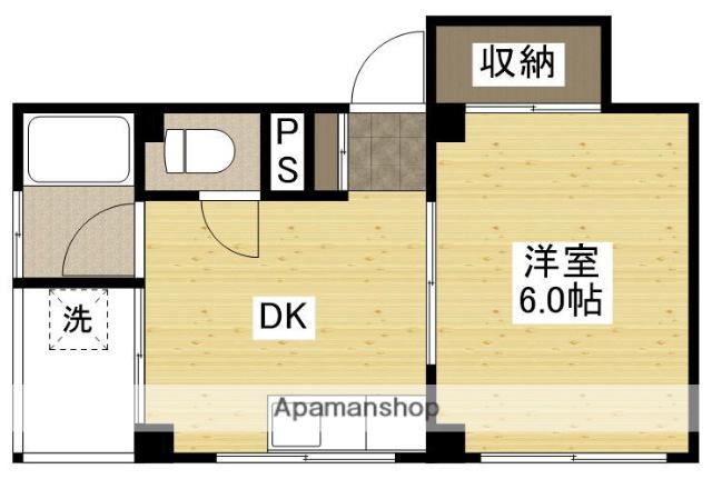増宮マンション(1DK/3階)の間取り写真