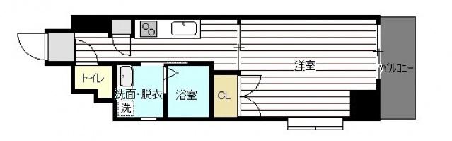 ソレアード出汐(1K/6階)の間取り写真