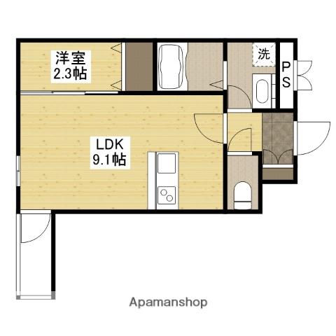 シンビ高須駅前Ⅲ(1LDK/3階)の間取り写真