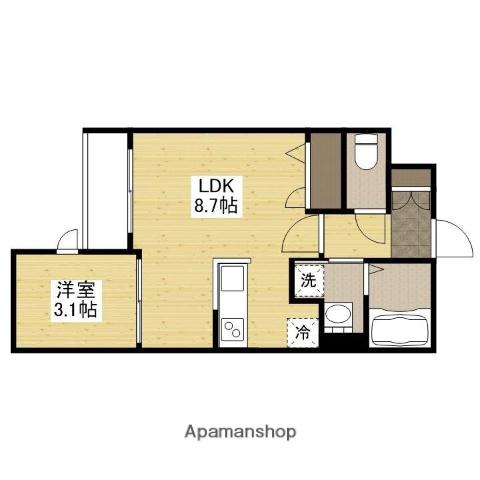月光南観音 零番館(1LDK/1階)の間取り写真