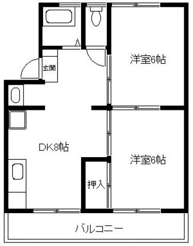HMA B.L AITA(2DK/1階)の間取り写真