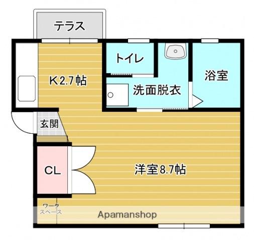 吉村ハイツ(ワンルーム/1階)の間取り写真