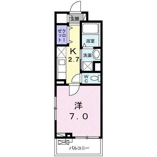 リベルテアーク(1K/2階)の間取り写真