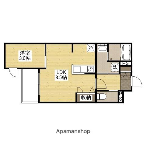 月光安芸中央(1LDK/1階)の間取り写真