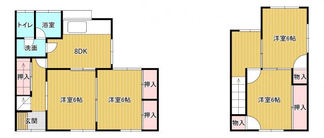 山陽本線 海田市駅 徒歩16分 2階建 築48年(4DK)の間取り写真