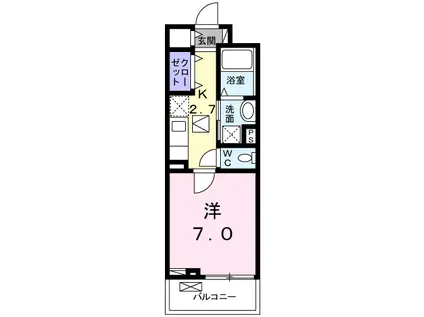 タームアクア(1K/1階)の間取り写真