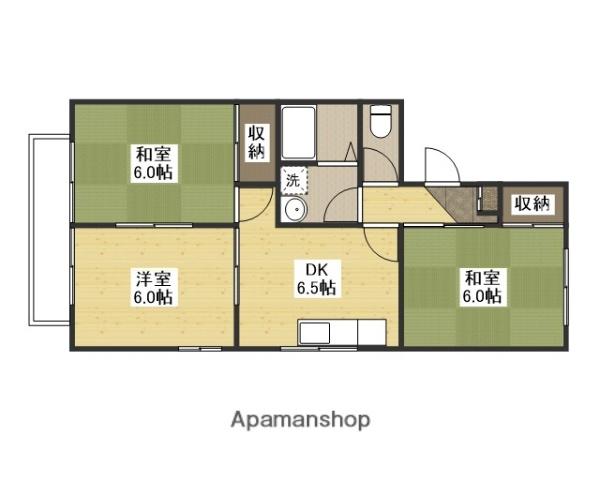 セジュールB(3DK/2階)の間取り写真