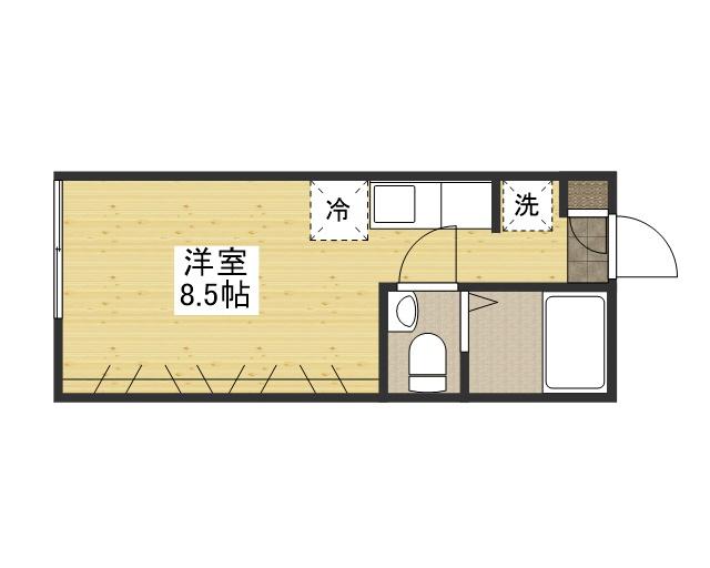 トワスール美の里(ワンルーム/2階)の間取り写真