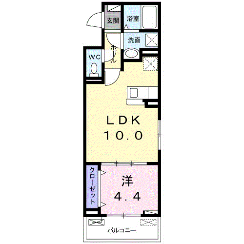 クレストコートⅠ(1LDK/3階)の間取り写真