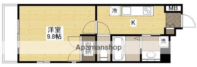 LION平和大通(1K/6階)の間取り写真