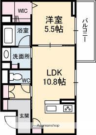 アブニールS(1LDK/4階)の間取り写真