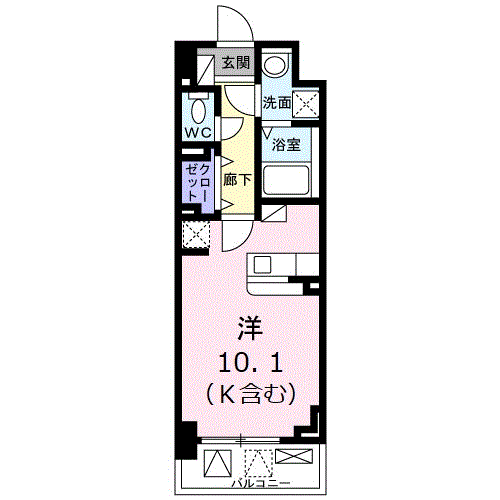 スカイブルー・ヨシ(ワンルーム/6階)の間取り写真