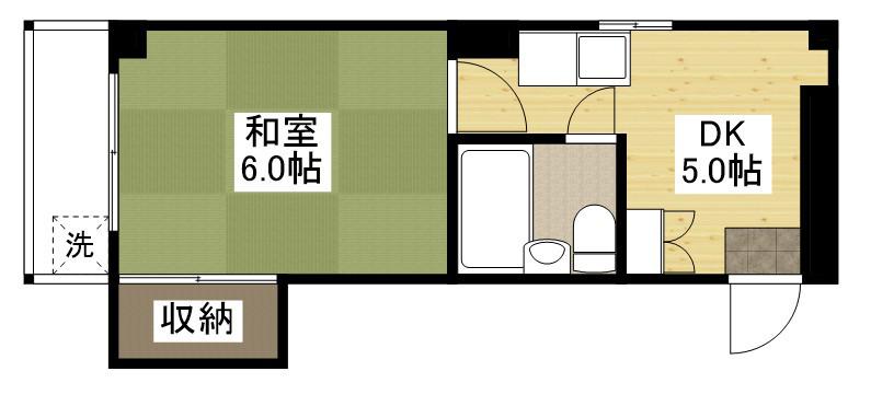 大倉ビル(1DK/3階)の間取り写真