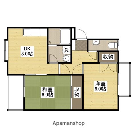 MICHIROOM可部南(2DK/3階)の間取り写真