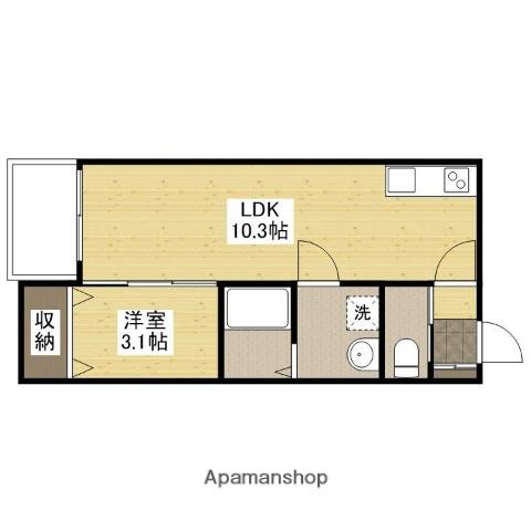 COCOAS廿日市駅前(1LDK/1階)の間取り写真