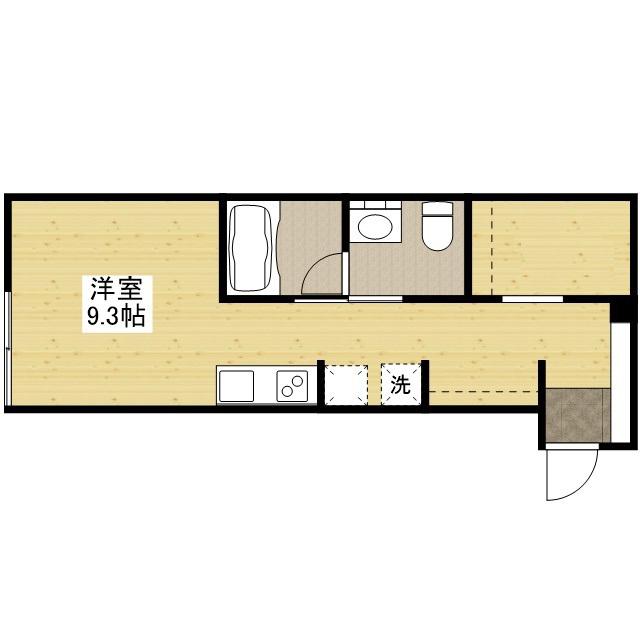 ヴィラリヴィエールⅡ(ワンルーム/2階)の間取り写真