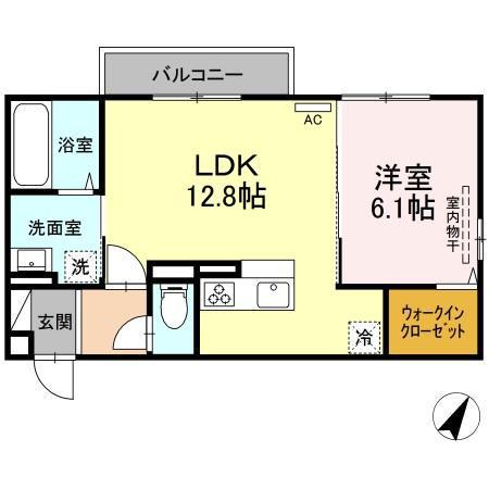 D-ROOM中野(1LDK/2階)の間取り写真