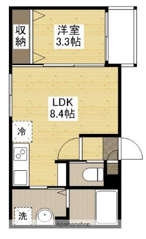 ボワヴェール八木Ⅱ(1LDK/1階)の間取り写真