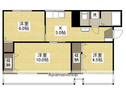 マサカネ栄町ビル(3K/3階)の間取り写真