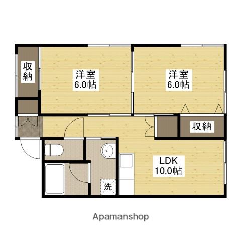 細田ビル(2LDK/2階)の間取り写真